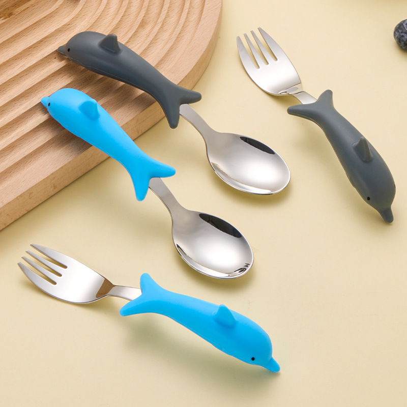 Silicone-Handle Cutlery Set for Kids